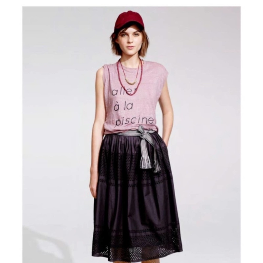 Madewell Aller a La Piscine “Gone To The Pool” 100% Linen Tee NWOT